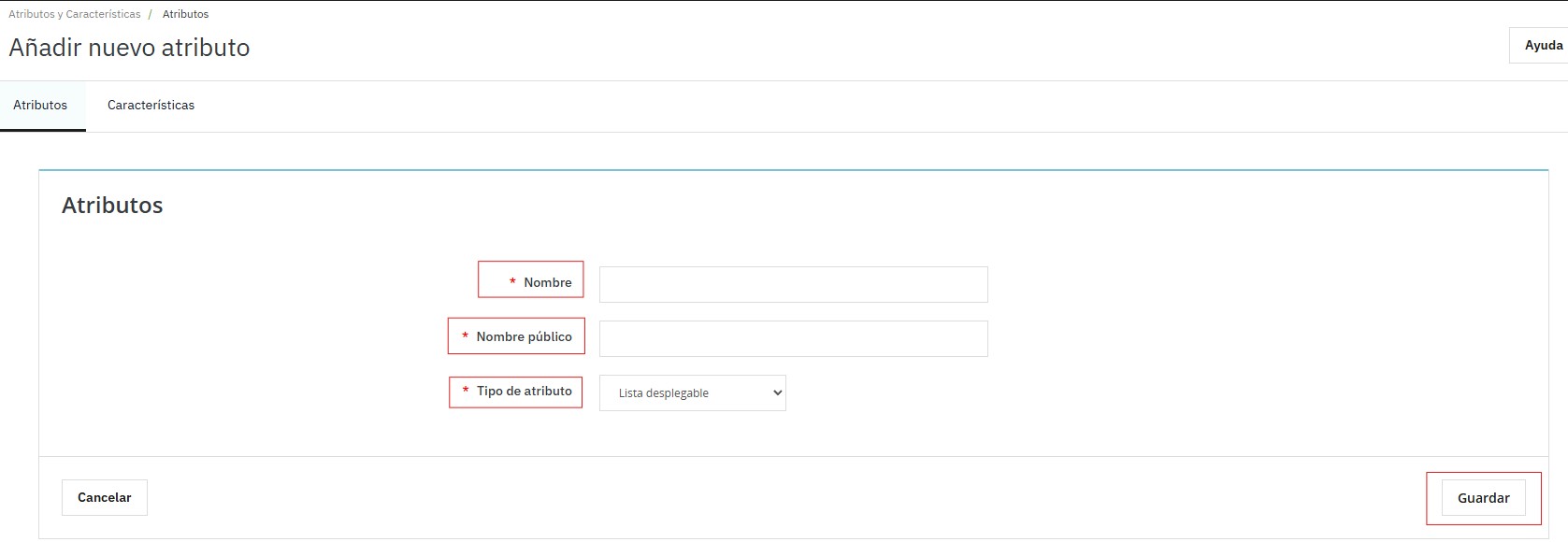Atributo creado y guardado en PrestaShop