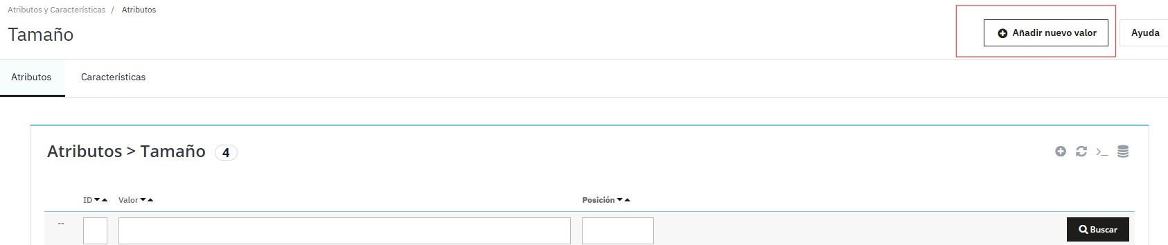 Valores de un atributo cargados en PrestaShop