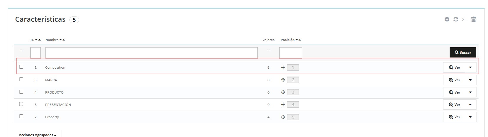 Nueva característica guardada en PrestaShop