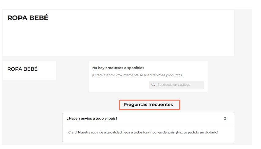 Apariencia de la FAQ en la tienda